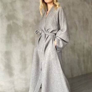 House No. 23- L / XL- Turkish Cotton Gray Women's Robe